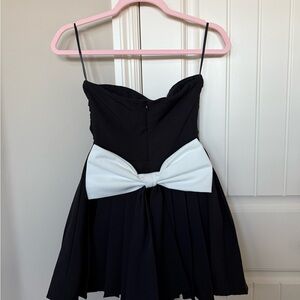 Hello Molly Black Dress with White Bow for Kids